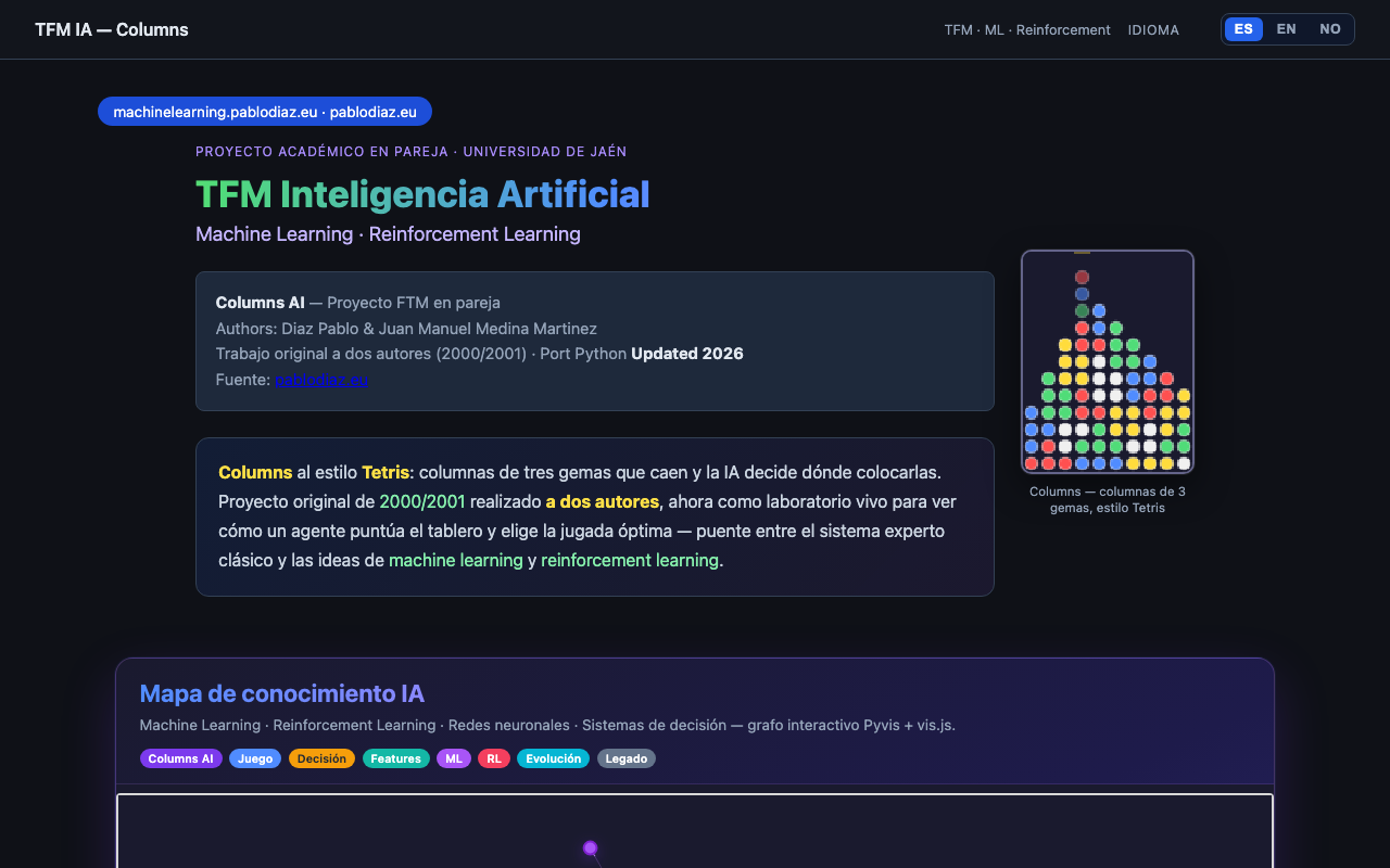 Juego Columns con clasificación heurística de patrones